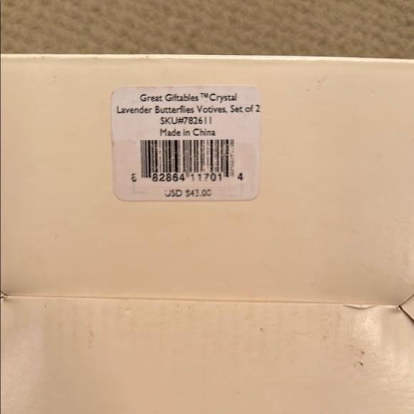 Lenox Crystal Lavender Butterflies Votives, set of 2.  Never used - Picture 10 of 10